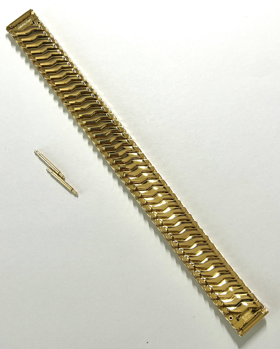 Hamilton Ventura For Case-Back # H243010 Stretchable Gold Bracelet - WATCHBAND EXPERT