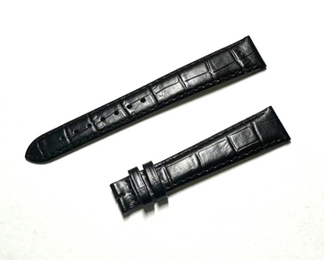 Longines 15mm Black Leather Band Strap - WATCHBAND EXPERT
