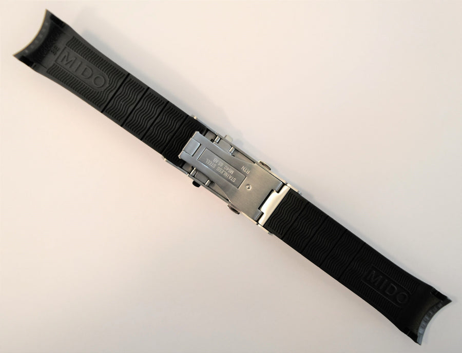 MIDO Ocean Star M026430A Black Rubber Watch Band - WATCHBAND EXPERT