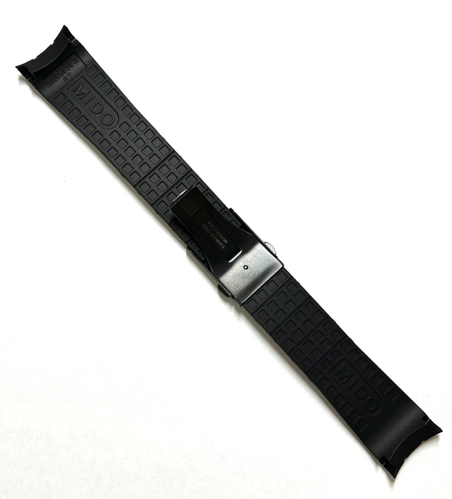 MIDO Multifort For Case M005614A Black Rubber Watch Band Strap