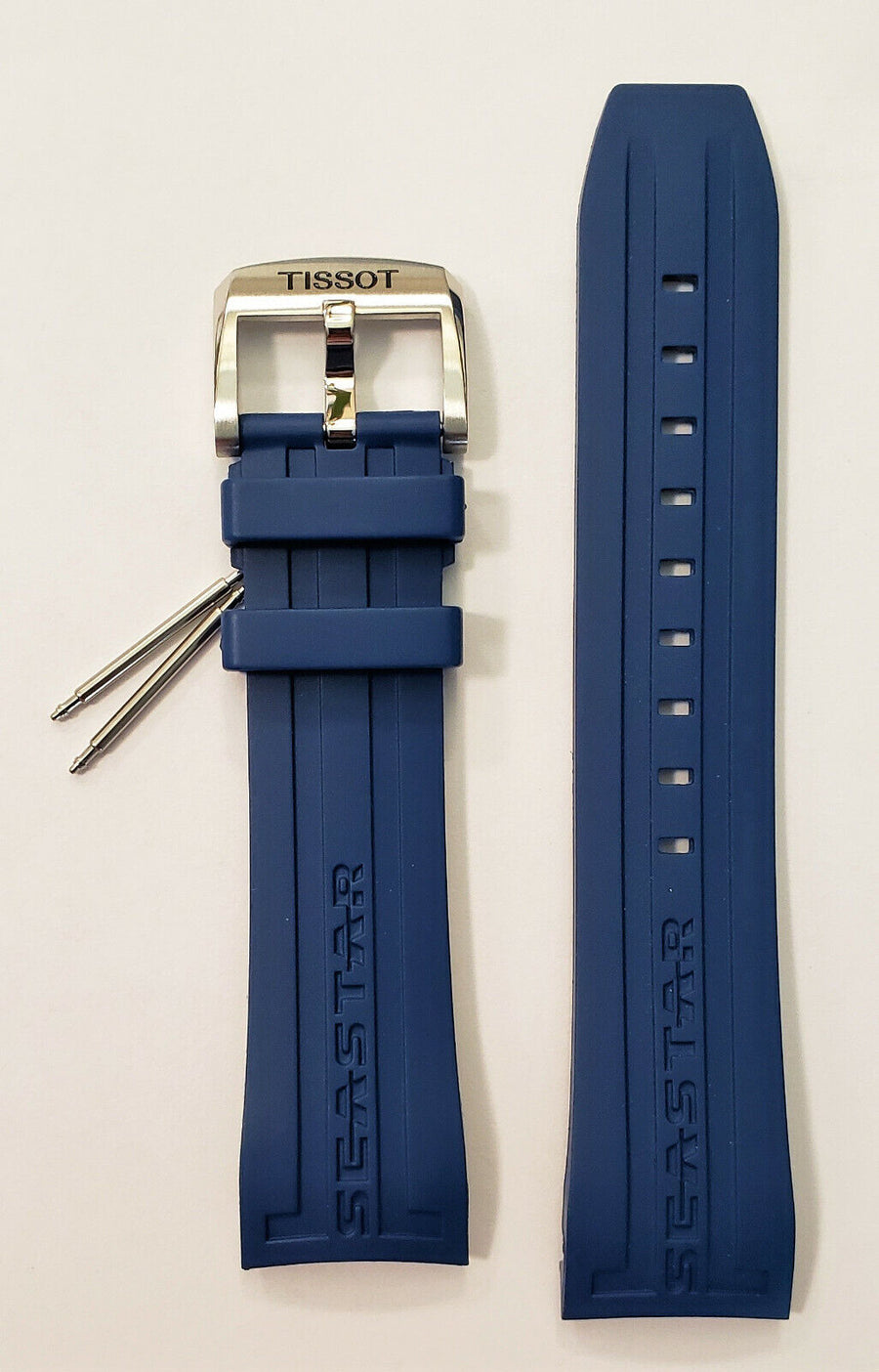Tissot Seastar T066427A / T066414A blue rubber band strap - WATCHBAND EXPERT