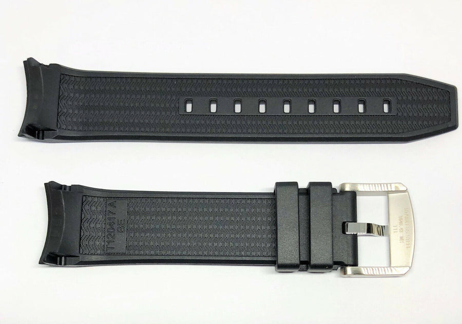 Tissot Seastar T120417A black rubber band strap - WATCHBAND EXPERT