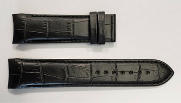 Tissot Couturier 22mm (75mm x 120mm) Black Leather Band Strap - WATCHBAND EXPERT