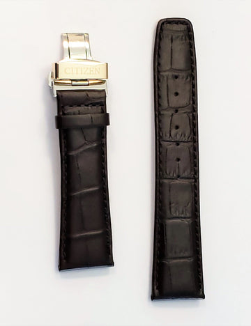 Citizen 23mm Brown Leather Watch Band For Model AT8113-04H - WATCHBAND EXPERT