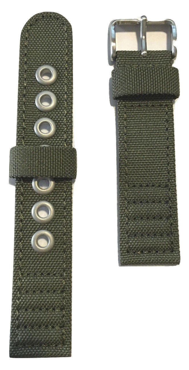 Citizen 20mm Green Fabric Canvas Strap Band for Watch AT0200-05E - WATCHBAND EXPERT