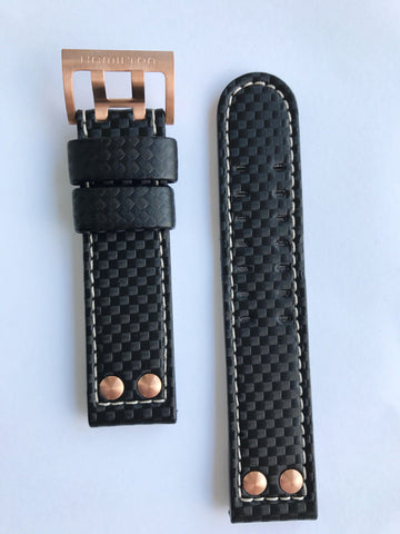 Hamilton Khaki X-Wind Black Leather 22mm Strap Band for Watch H77696793 - WATCHBAND EXPERT