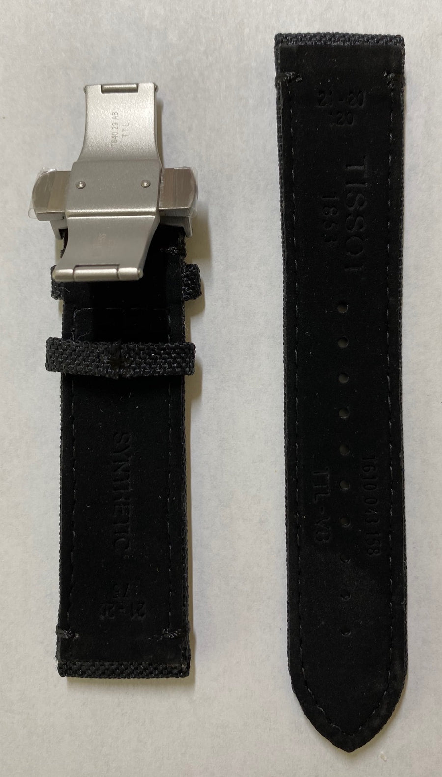 Tissot Seastar 21mm T120407A Black Synthetic Band Strap with Clasp - WATCHBAND EXPERT