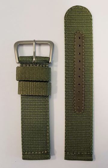 SEIKO 22mm SNZG09 / SNZG09J1 Green Nylon Watch Band - WATCHBAND EXPERT