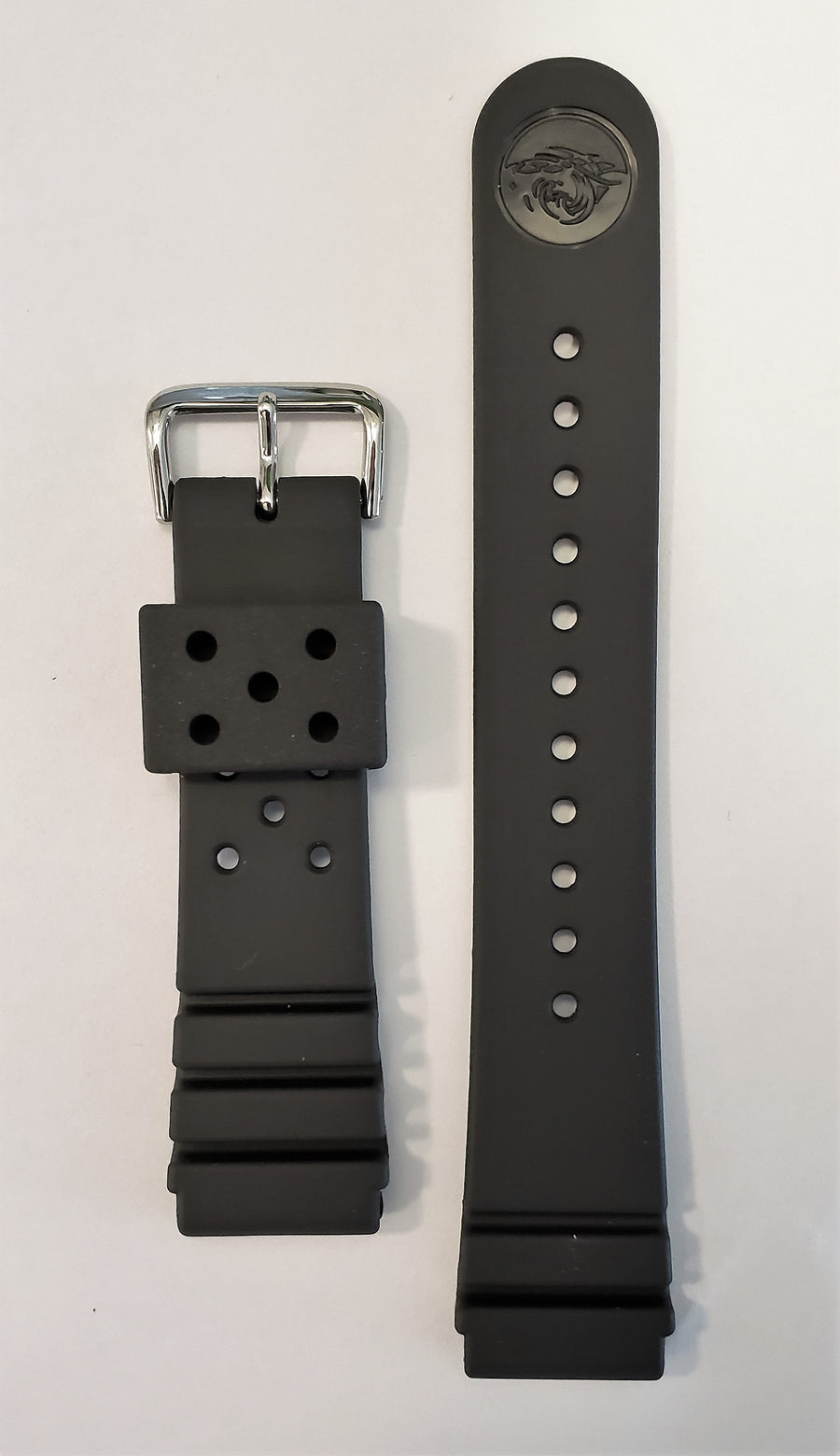 SEIKO Diver 22mm SKX173 Black Rubber Watch Band - WATCHBAND EXPERT