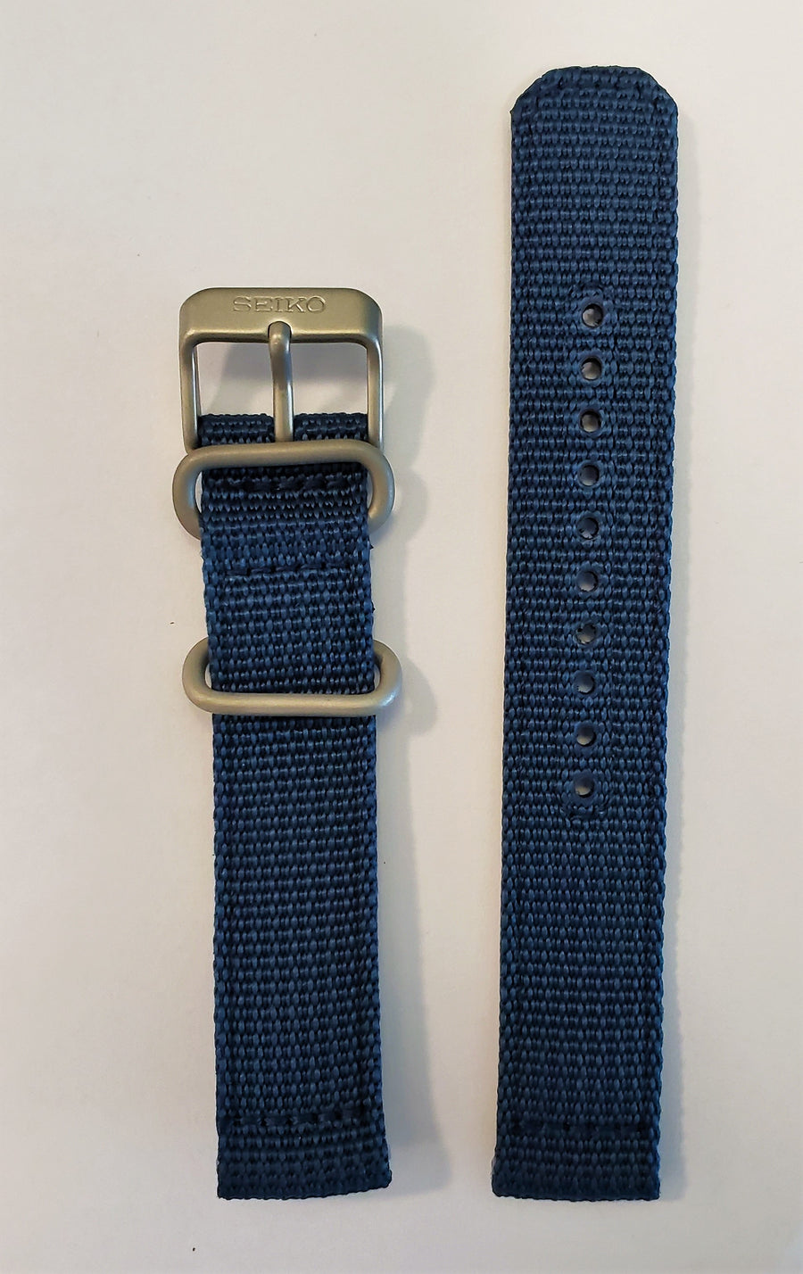 SEIKO 18mm SNK807 Blue Nylon Watch Band - WATCHBAND EXPERT
