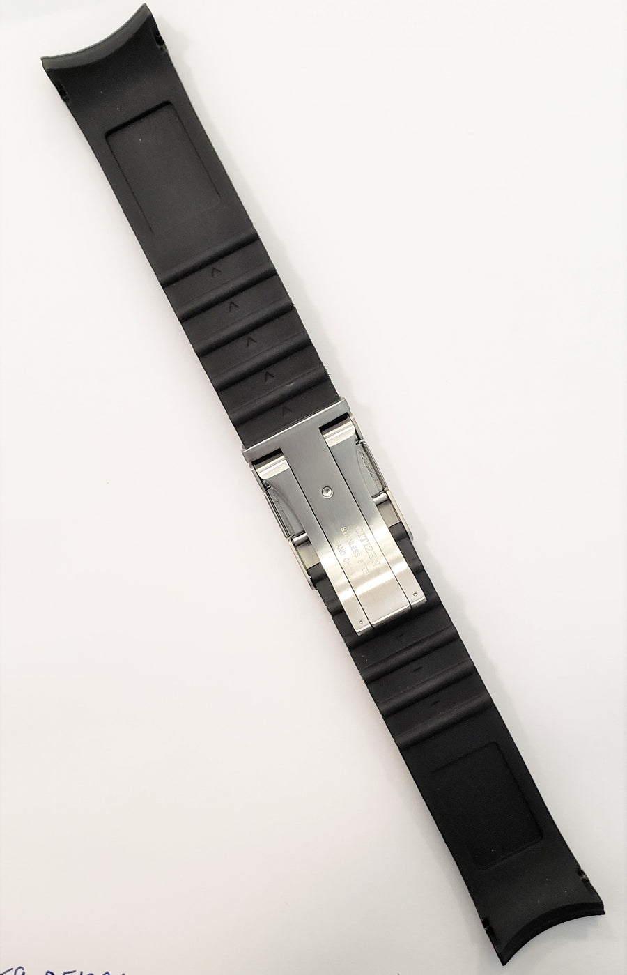 Citizen Skyhawk U600-S048257 JY0001-00E Black Rubber Watch Band - WATCHBAND EXPERT