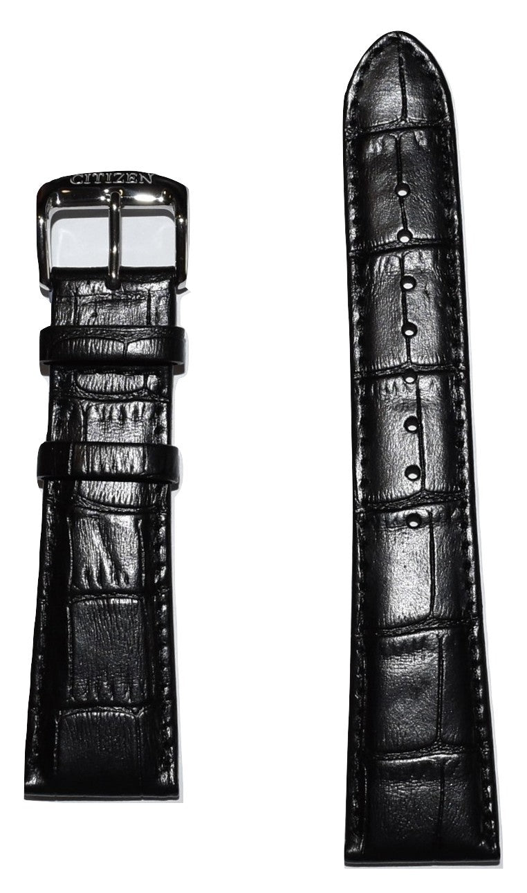 Citizen Men's Dress Model AO9000-06B Black Leather Strap Watch Band - WATCHBAND EXPERT