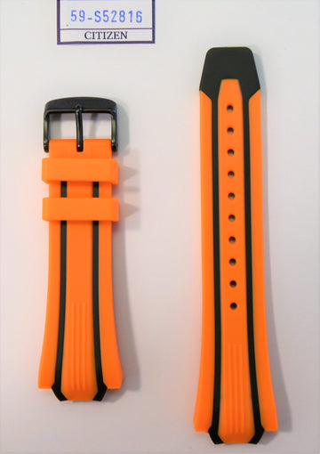 Citizen Scuba Fin BN0097-11E Orange Rubber Strap Watch Band - WATCHBAND EXPERT
