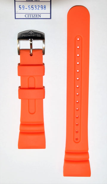 Citizen Promaster Aqualand JV0030-19F Orange Rubber Band Strap - WATCHBAND EXPERT