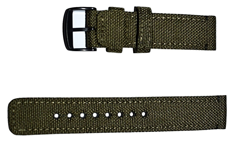 Citizen Chandler Military BU2055-16E Green Canvas 22mm Watch Band - WATCHBAND EXPERT