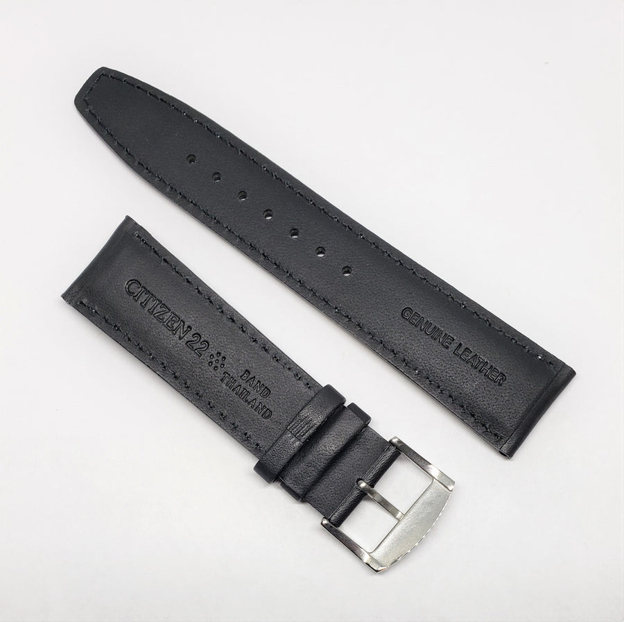 Citizen 22mm CA0649-14E Black Leather Watch Band Strap - WATCHBAND EXPERT