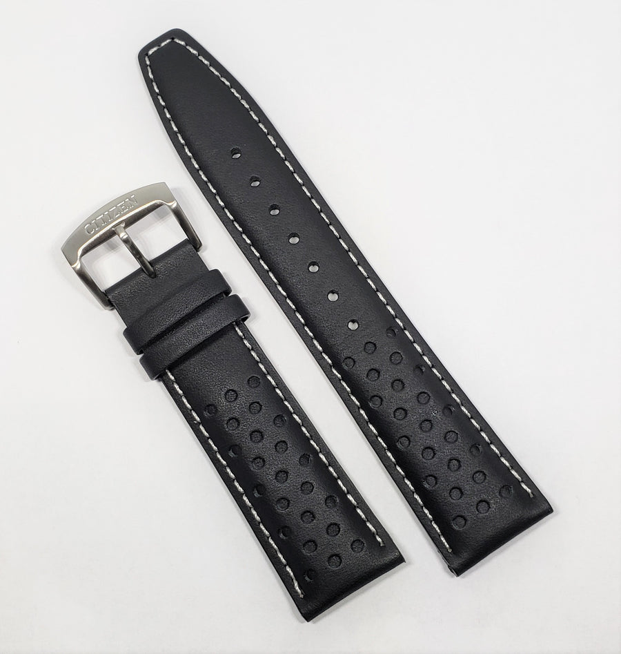Citizen 22mm CA0649-14E Black Leather Watch Band Strap - WATCHBAND EXPERT