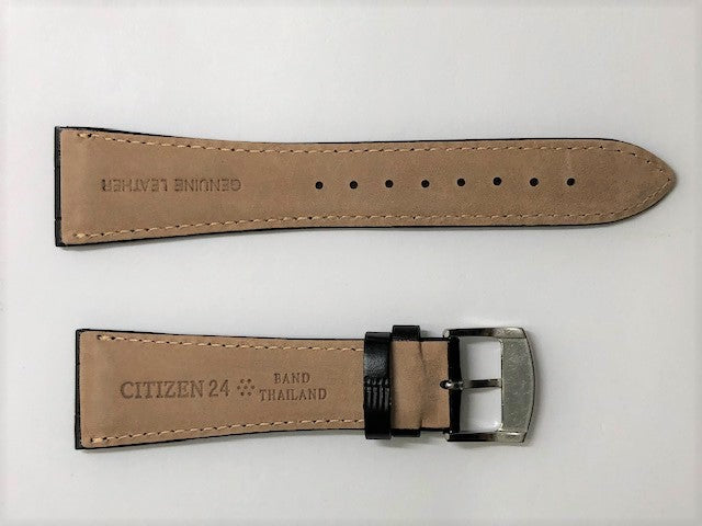 Citizen 24mm Black Leather Watch Band Strap BM6781-04A - WATCHBAND EXPERT
