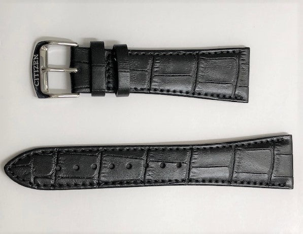 Citizen 24mm Black Leather Watch Band Strap BM6781-04A - WATCHBAND EXPERT