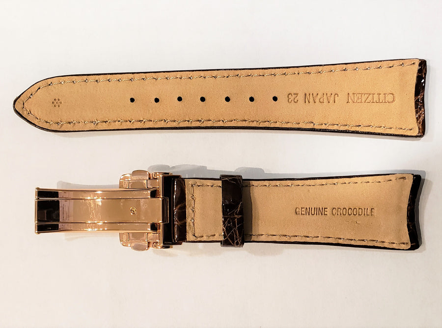 Citizen Moon Phase Flyback AV3006-09E Brown Crocodile Leather Watch Band - WATCHBAND EXPERT