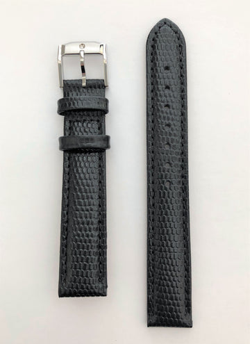 Movado Museum Women's 15mm Black Leather Watch Band - WATCHBAND EXPERT