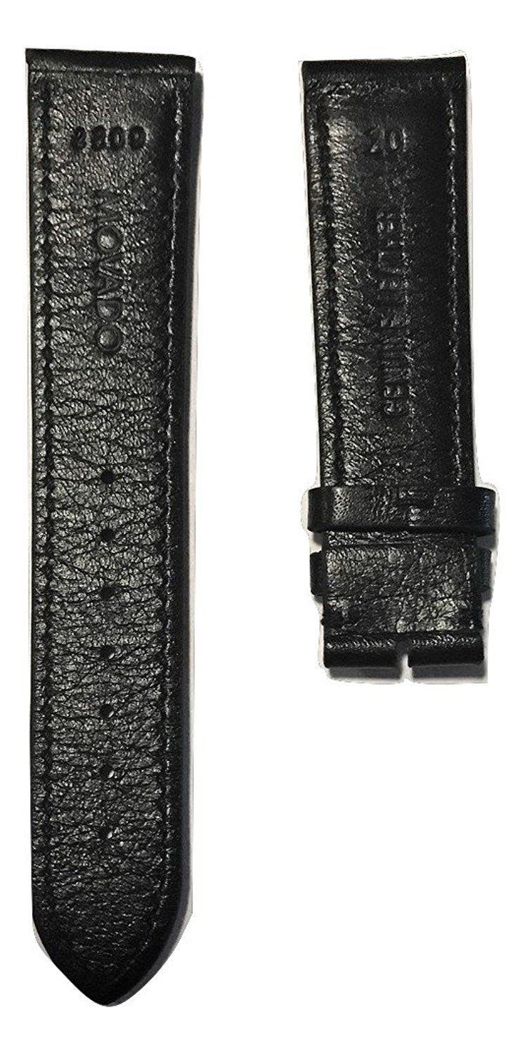 Movado Ultra Slim Men's 20mm 0607086 Black Leather Watch Band - WATCHBAND EXPERT