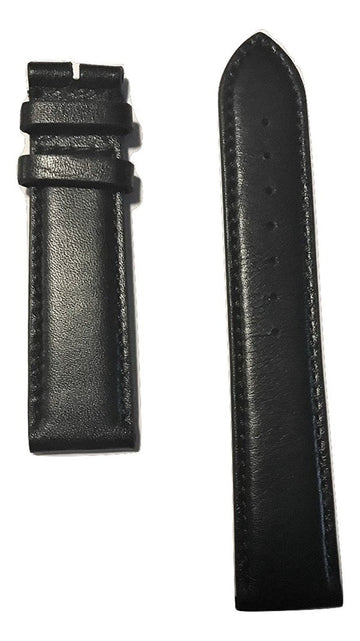 Movado Ultra Slim Men's 20mm 0607087 Black Leather Watch Band - WATCHBAND EXPERT