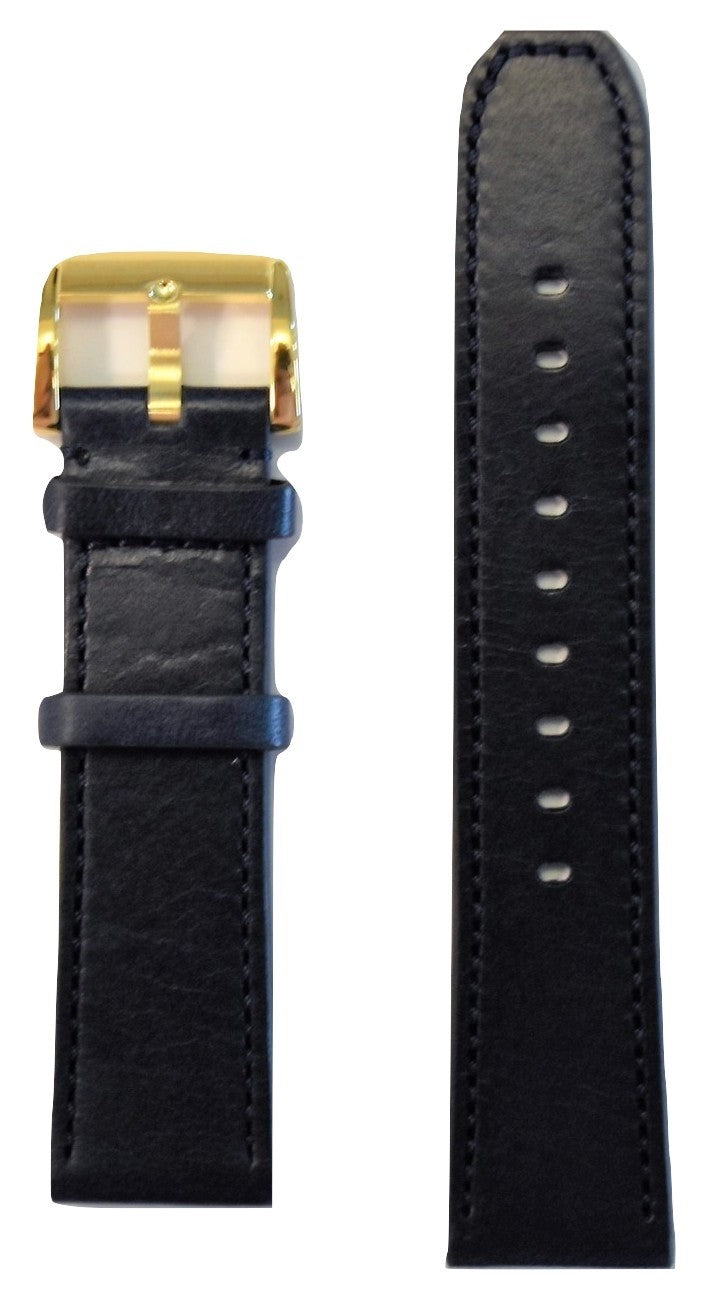 Movado BOLD 22mm Navy Blue Leather Band Strap with Buckle - WATCHBAND EXPERT