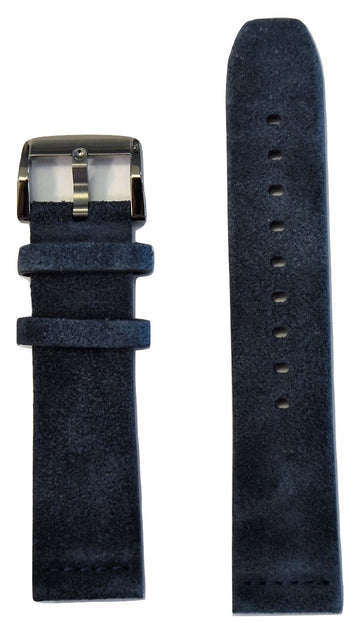 Movado BOLD 22mm Navy Blue Suede Leather Band Strap with Buckle - WATCHBAND EXPERT