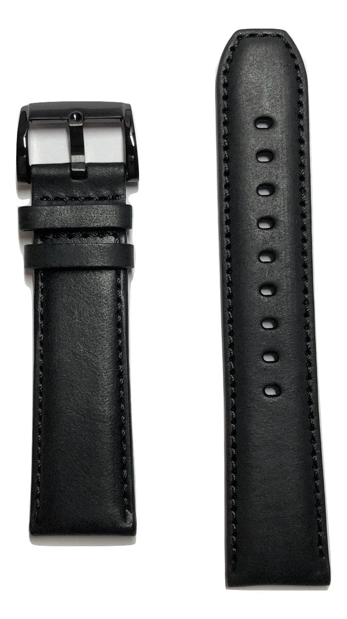 Movado BOLD MB-01-1-29-6146 Black Leather 22mm Watch Band - WATCHBAND EXPERT