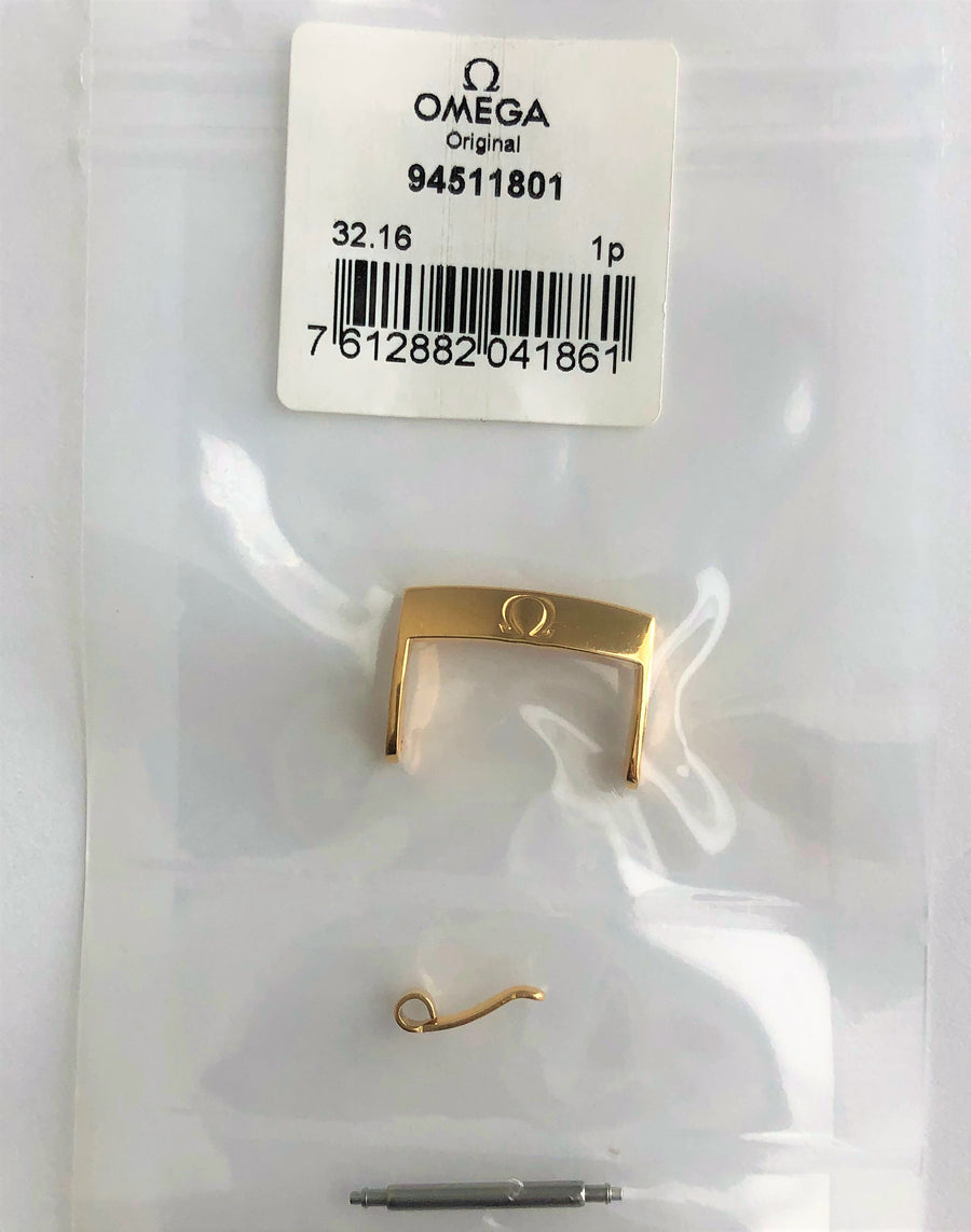 OMEGA 18mm GOLD BUCKLE # 94511801 - WATCHBAND EXPERT