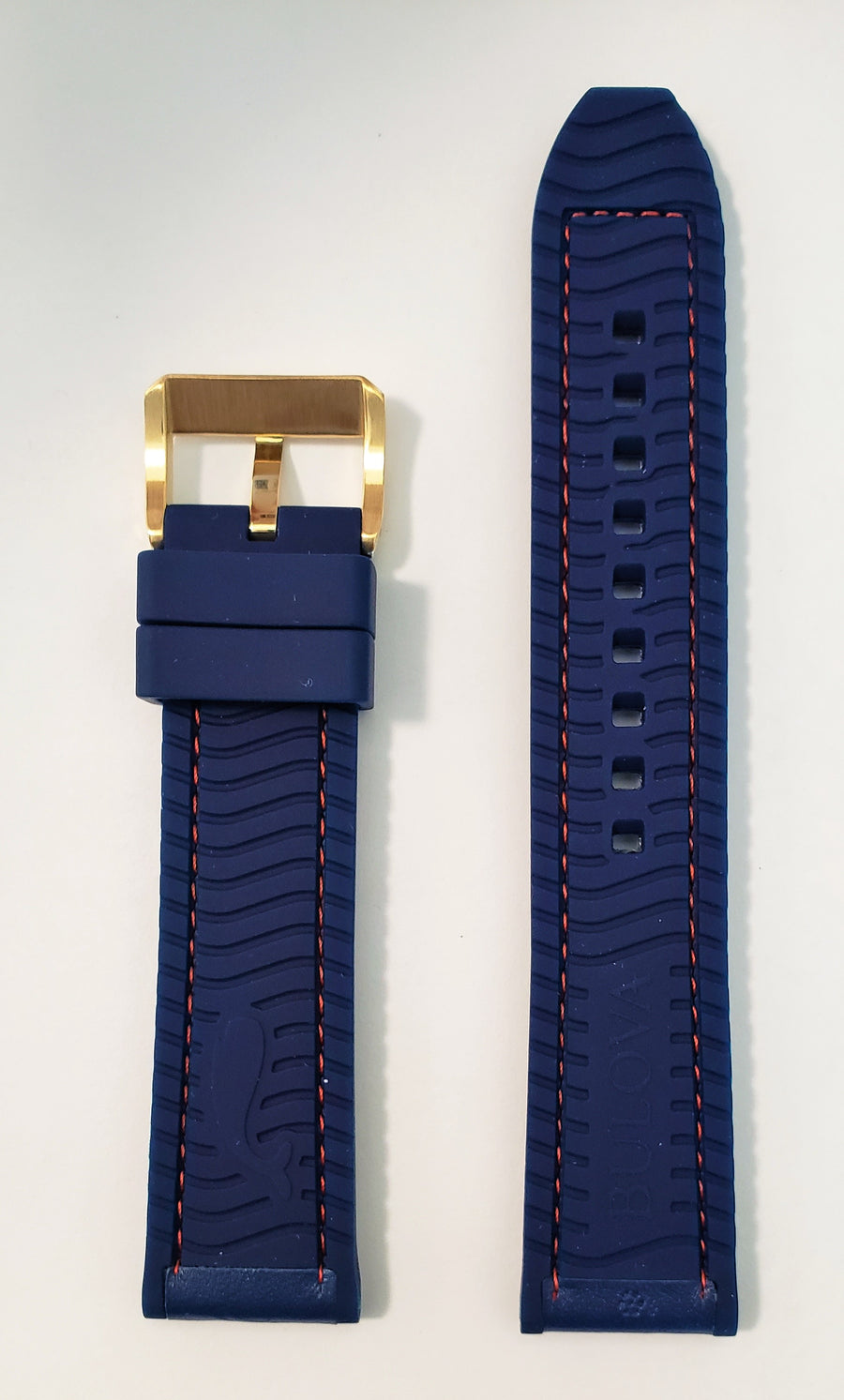 Bulova Marine Star 97B168 Blue Rubber 22mm Watch Band - WATCHBAND EXPERT
