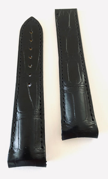 Omega Speedmaster 21mm Black Alligator Leather Watch Band Strap - WATCHBAND EXPERT