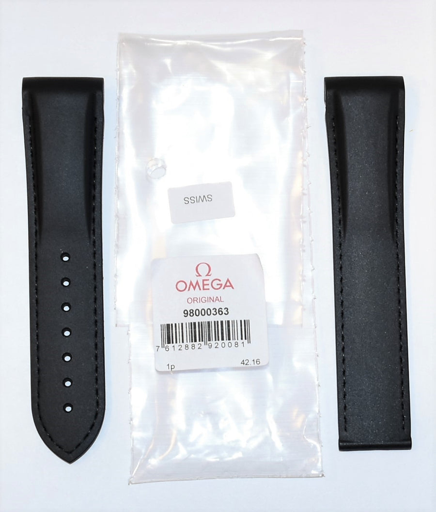Omega Seamaster 22mm Black Rubber Watch Band - WATCHBAND EXPERT