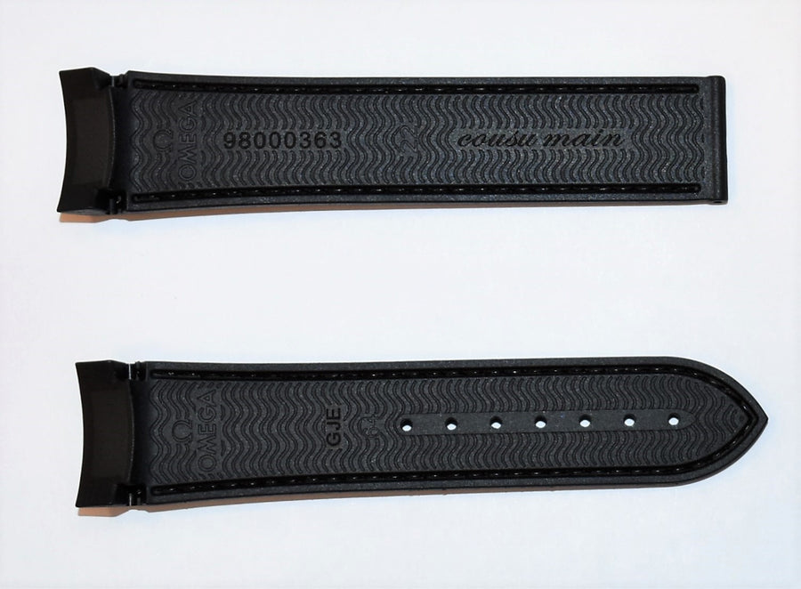 Omega Seamaster 22mm Black Rubber Watch Band