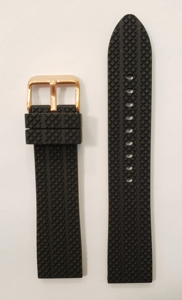 Bulova 98A192 Black Rubber 22mm Watch Band - WATCHBAND EXPERT