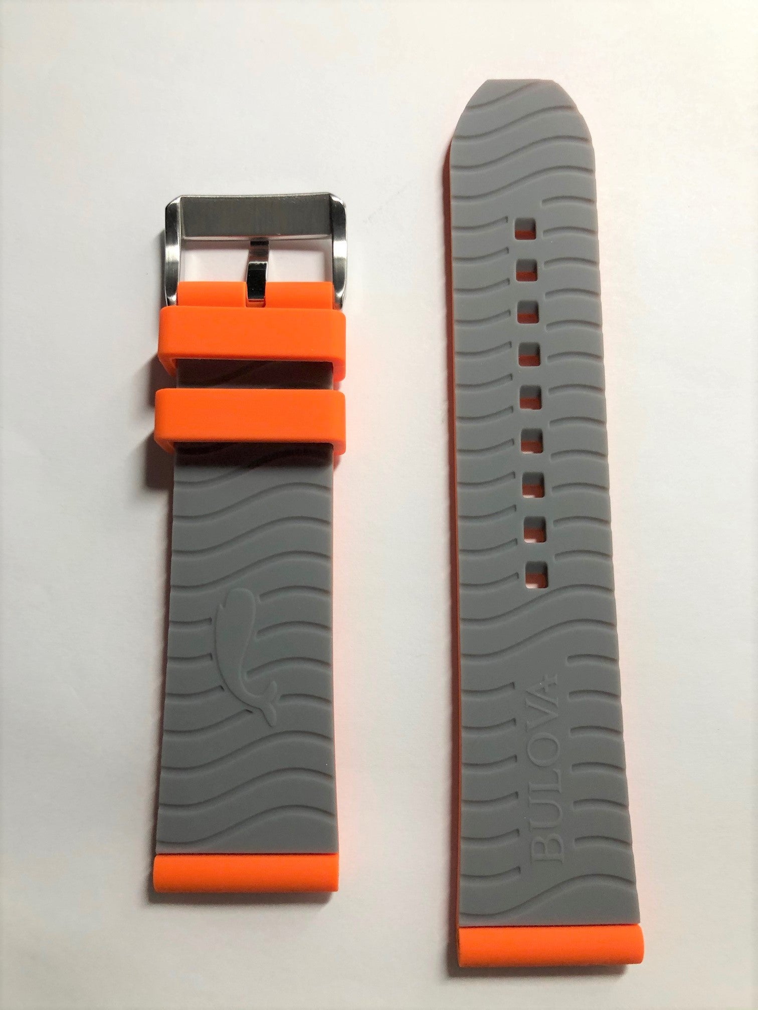 Montre Homme Bulova étoile Marine Bracelet Orange 98A226 - Neuf Avec étiquettes