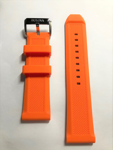 Bulova Marine Star 24mm 98A226 Orange Rubber Band Strap - WATCHBAND EXPERT