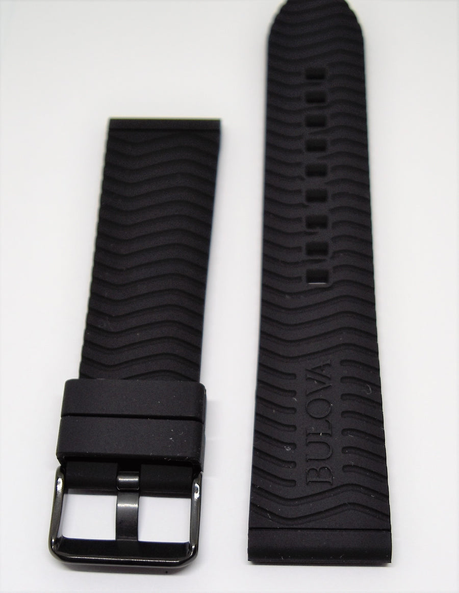 Bulova Marine Star 98B223 Black Rubber 24mm Watch Band - WATCHBAND EXPERT