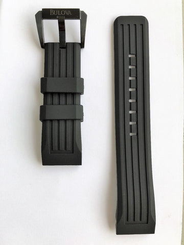 Bulova Precisionist 98B142 Black Rubber Watch Band - WATCHBAND EXPERT