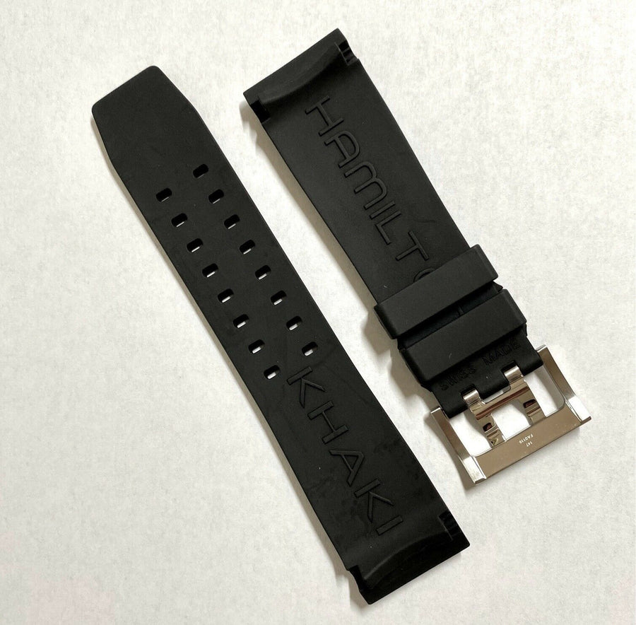 Hamilton BelowZero H786160 Black Rubber Watch Band Strap - WATCHBAND EXPERT
