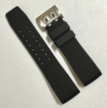 Hamilton BelowZero H786160 Black Rubber Watch Band Strap - WATCHBAND EXPERT
