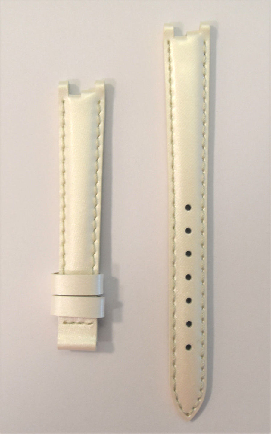 Tissot Women's Flamingo T094210A White Pearl Leather Strap Watch Band - WATCHBAND EXPERT