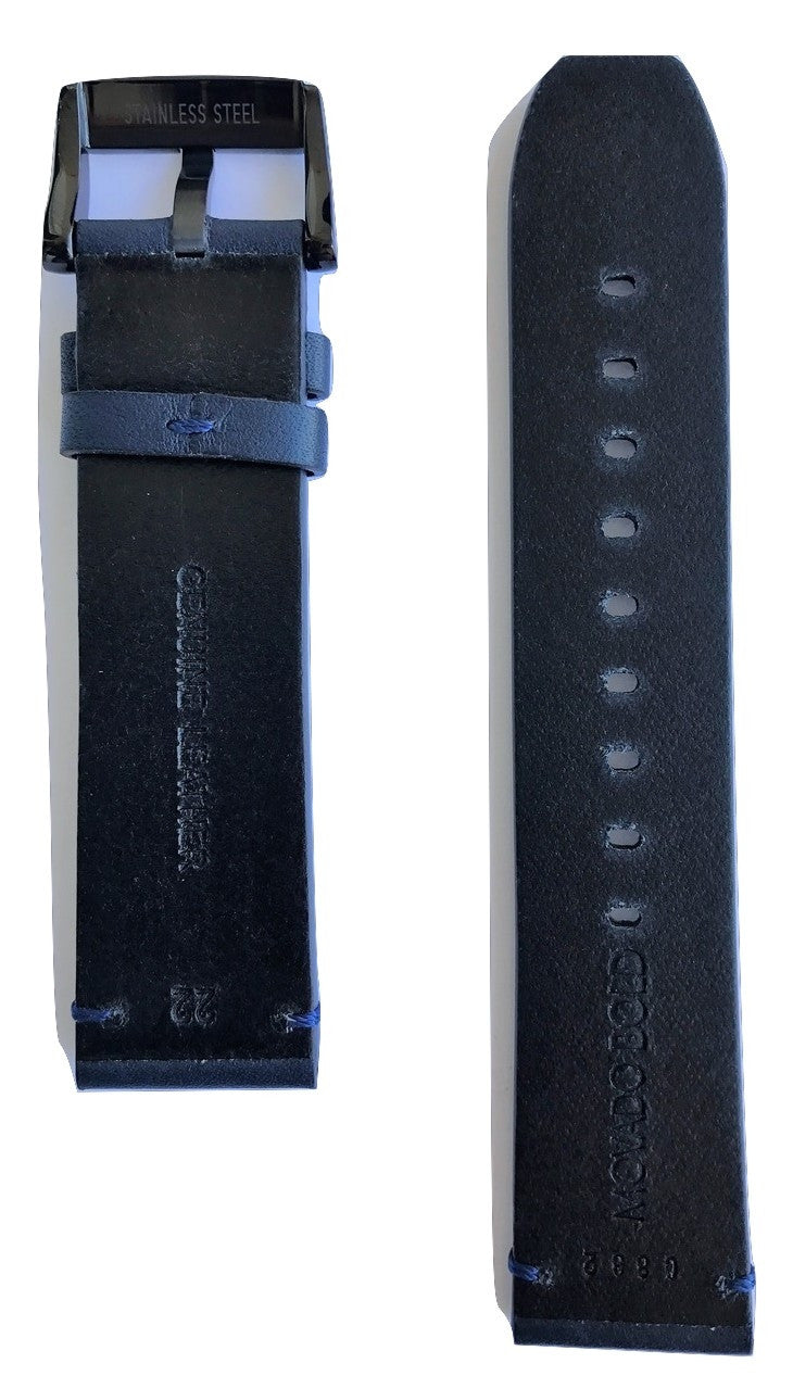Movado BOLD 22mm Navy Blue Leather Watch Band Strap with Buckle