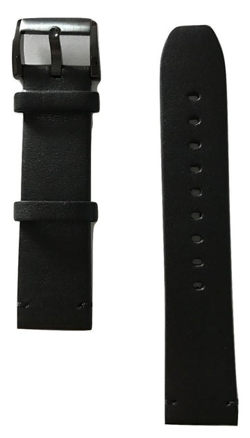 Movado BOLD 22mm Black Leather Watch Band Strap with Buckle - WATCHBAND EXPERT