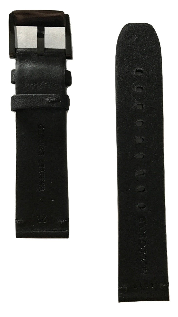 Movado BOLD 22mm Black Leather Watch Band Strap with Buckle - WATCHBAND EXPERT