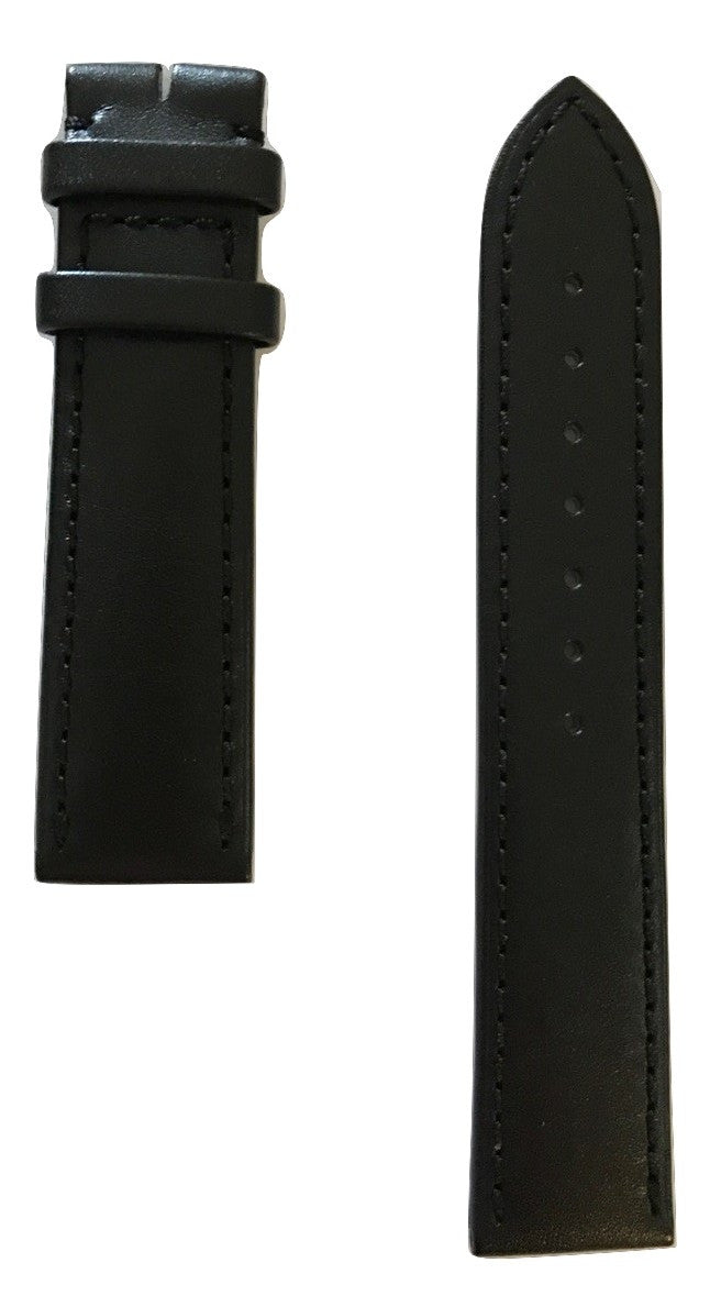 Movado 1881 Men's 20mm 0606873 Black Leather Watch Band - WATCHBAND EXPERT