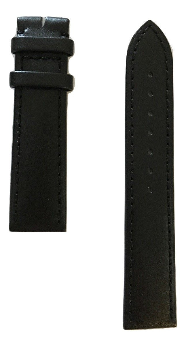 Movado 1881 Men's 20mm 0606874 Black Leather Watch Band - WATCHBAND EXPERT