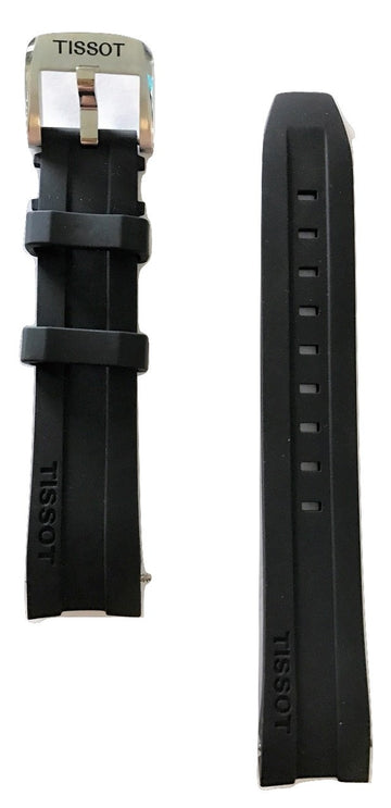 Tissot PRC 200 Black Rubber 19mm Strap Band with Buckle for T055417A - WATCHBAND EXPERT