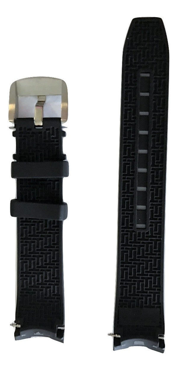 Tissot PRC 200 Black Rubber 19mm Strap Band with Buckle for T055417A - WATCHBAND EXPERT